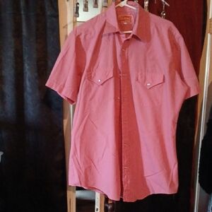 Wrangler Men's Short Sleeve Pink Shirt
